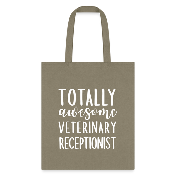 Totally awesome veterinary receptionist Cotton Tote Bag-Tote Bag | Q-Tees Q800-I love Veterinary