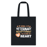 Veterinary receptionist work of heart Cotton Tote Bag-Tote Bag | Q-Tees Q800-I love Veterinary