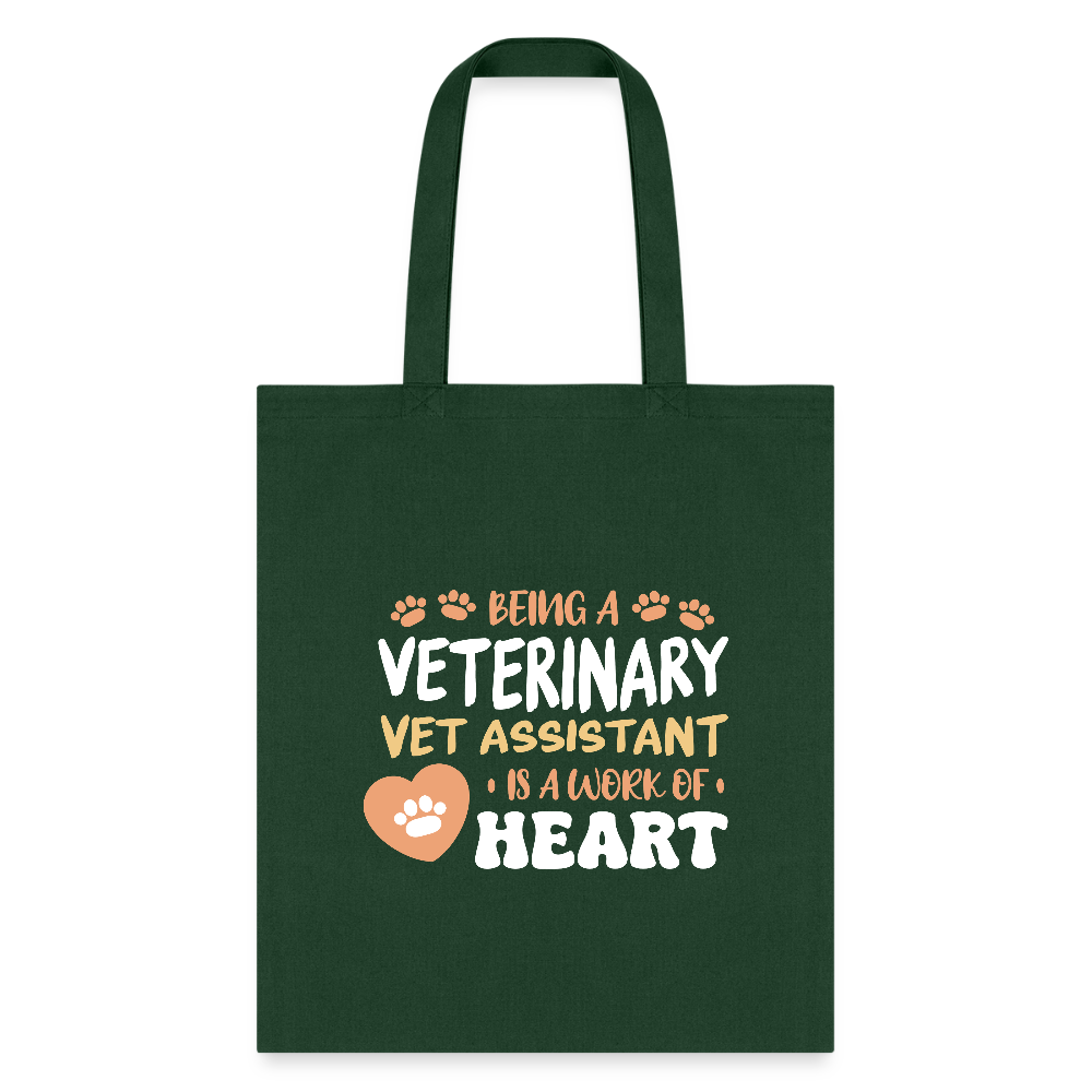Vet Assistant - Work Of Heart Cotton Tote Bag-Tote Bag | Q-Tees Q800-I love Veterinary