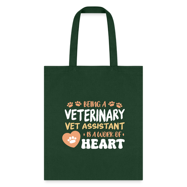 Vet Assistant - Work Of Heart Cotton Tote Bag-Tote Bag | Q-Tees Q800-I love Veterinary