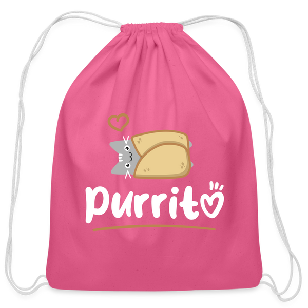 Purritto Drawstring Bag-Cotton Drawstring Bag | Q-Tees Q4500-I love Veterinary