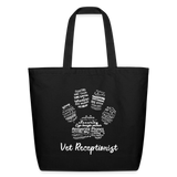 Vet Receptionist Pawprint Eco-Friendly Cotton Tote-Eco-Friendly Cotton Tote-I love Veterinary