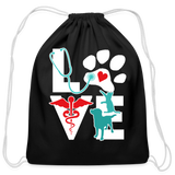 Love Dog and Cat Cotton Drawstring Bag-Cotton Drawstring Bag | Q-Tees Q4500-I love Veterinary