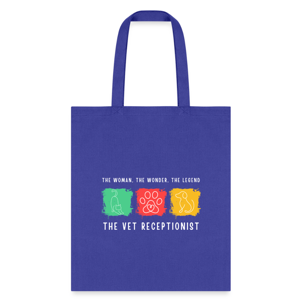 The woman, the wonder, the legend - the Vet Receptionist Tote Bag-Tote Bag | Q-Tees Q800-I love Veterinary