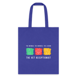 The woman, the wonder, the legend - the Vet Receptionist Tote Bag-Tote Bag | Q-Tees Q800-I love Veterinary