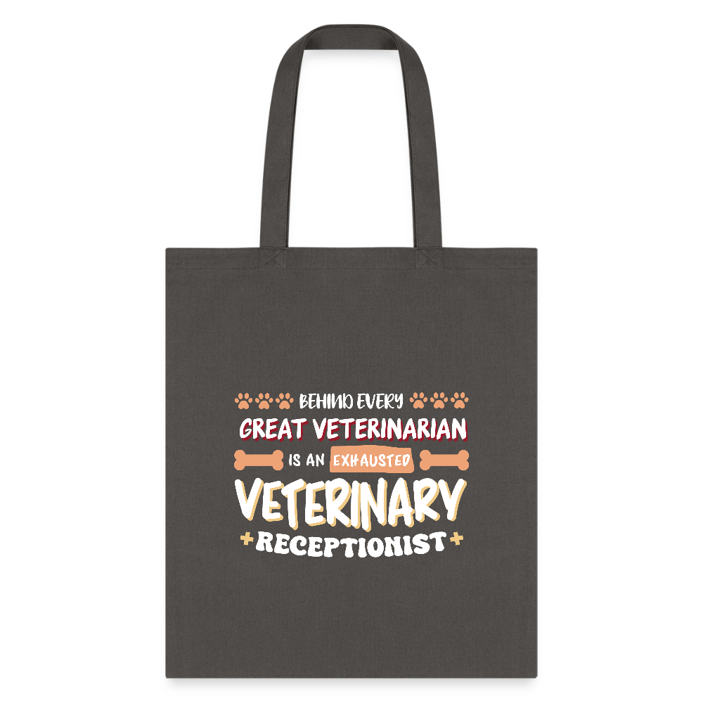 Exhausted veterinary receptionist Cotton Tote Bag-Tote Bag | Q-Tees Q800-I love Veterinary