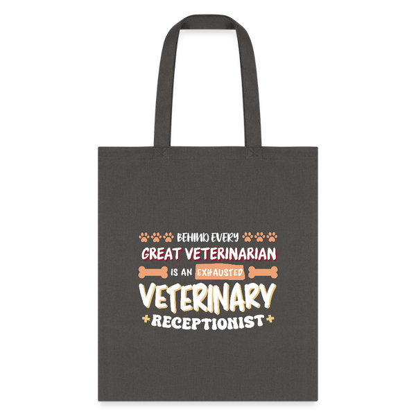 Exhausted veterinary receptionist Cotton Tote Bag-Tote Bag | Q-Tees Q800-I love Veterinary