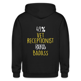 49% vet receptionist 51% Badass Unisex Zip Hoodie-Heavy Blend Adult Zip Hoodie | Gildan G18600-I love Veterinary