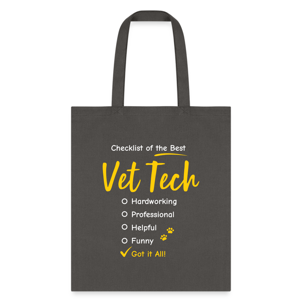 Checklist of the best Vet Tech Tote Bag-Tote Bag | Q-Tees Q800-I love Veterinary