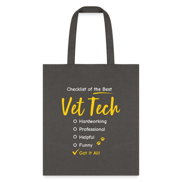 Checklist of the best Vet Tech Tote Bag-Tote Bag | Q-Tees Q800-I love Veterinary