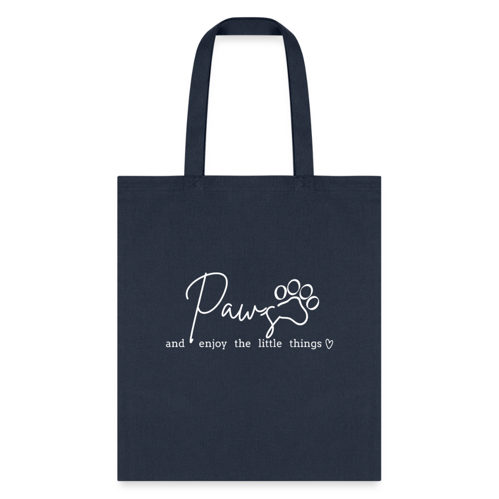 Paws and enjoy the little things Cotton Tote Bag-Tote Bag | Q-Tees Q800-I love Veterinary
