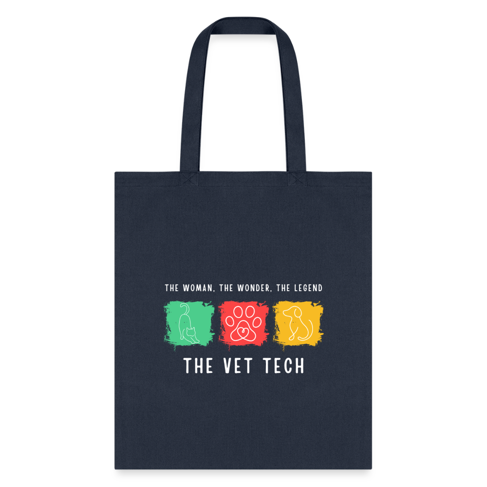 The woman, the wonder, the legend - the Vet Tech Cotton Tote Bag-Tote Bag | Q-Tees Q800-I love Veterinary