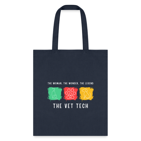 The woman, the wonder, the legend - the Vet Tech Cotton Tote Bag-Tote Bag | Q-Tees Q800-I love Veterinary