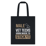 Male Vet Techs know where to Tote Bag-Tote Bag | Q-Tees Q800-I love Veterinary