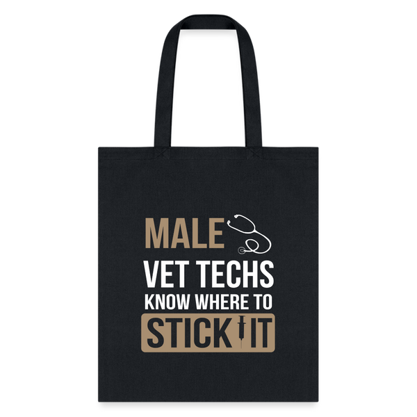 Male Vet Techs know where to Tote Bag-Tote Bag | Q-Tees Q800-I love Veterinary