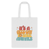 It's a good day to save animals Cotton Tote Bag-Tote Bag | Q-Tees Q800-I love Veterinary