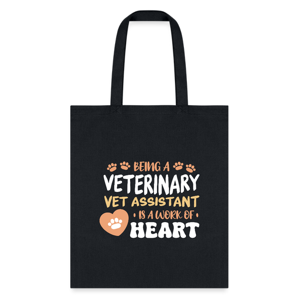 Vet Assistant - Work Of Heart Cotton Tote Bag-Tote Bag | Q-Tees Q800-I love Veterinary