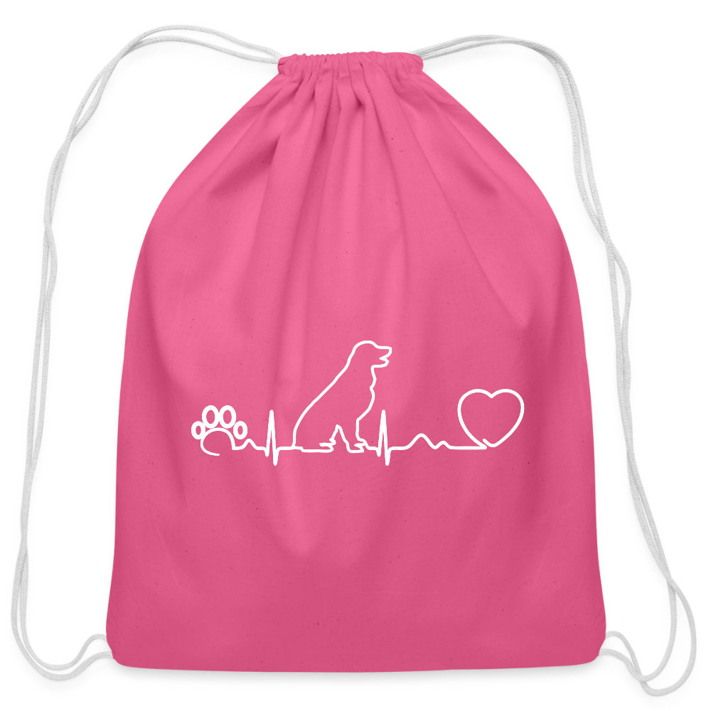 Dog heartbeat - Drawstring Bag-Cotton Drawstring Bag | Q-Tees Q4500-I love Veterinary