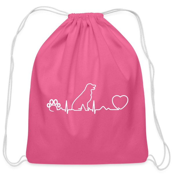 Dog heartbeat - Drawstring Bag-Cotton Drawstring Bag | Q-Tees Q4500-I love Veterinary