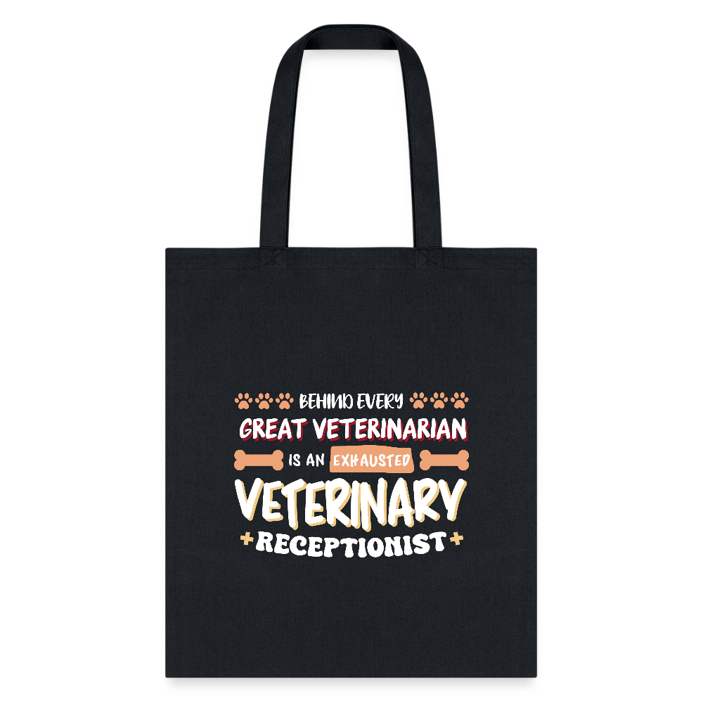 Exhausted veterinary receptionist Cotton Tote Bag-Tote Bag | Q-Tees Q800-I love Veterinary