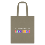 Vet receptionist are paw-some Cotton Tote Bag-Tote Bag | Q-Tees Q800-I love Veterinary