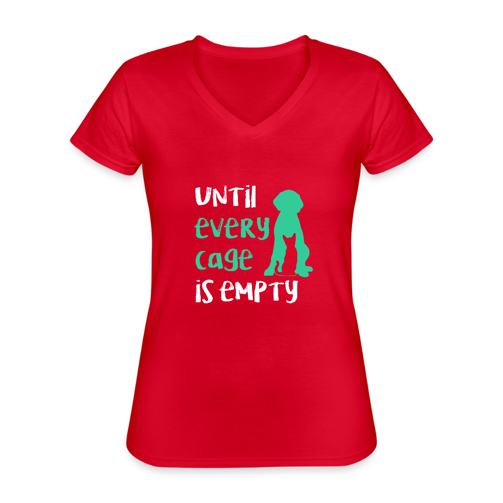 Until every cage is empty Women's V-Neck T-Shirt-Women's V-Neck T-Shirt | Fruit of the Loom L39VR-I love Veterinary