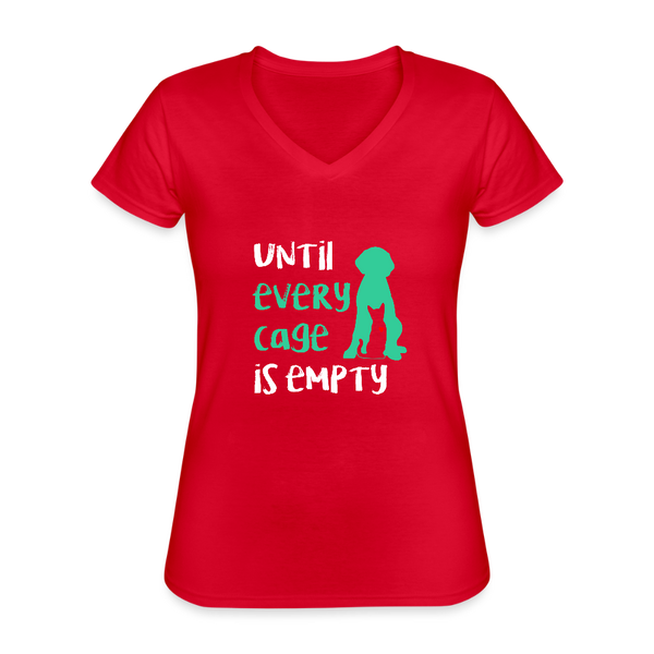 Until every cage is empty Women's V-Neck T-Shirt-Women's V-Neck T-Shirt | Fruit of the Loom L39VR-I love Veterinary