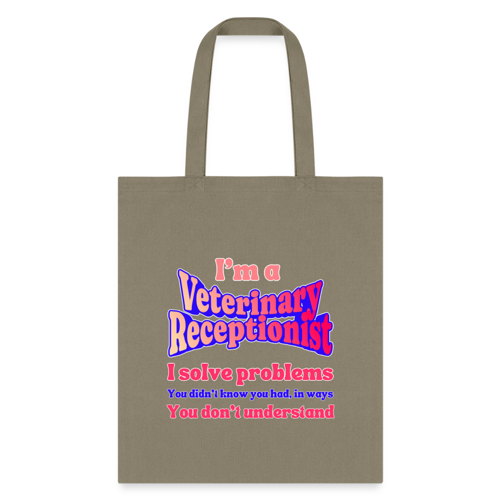 I'm a vet receptionist, I solve problems 2 Tote Bag-Tote Bag | Q-Tees Q800-I love Veterinary