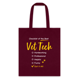 Checklist of the best Vet Tech Tote Bag-Tote Bag | Q-Tees Q800-I love Veterinary