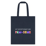 Vet receptionist are paw-some Cotton Tote Bag-Tote Bag | Q-Tees Q800-I love Veterinary