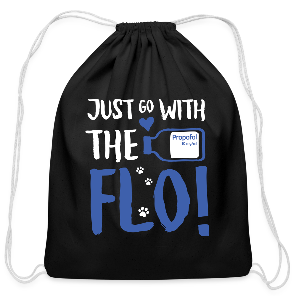 Just go with the Flo! Drawstring Bag-Cotton Drawstring Bag | Q-Tees Q4500-I love Veterinary