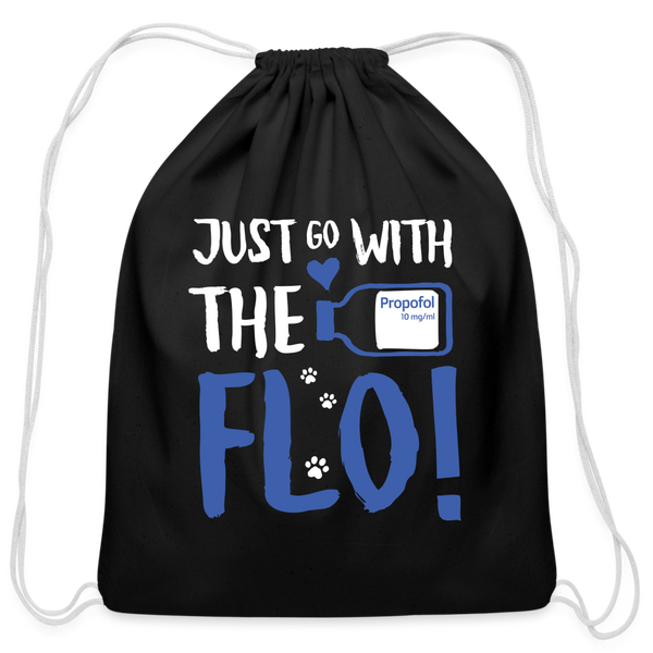 Just go with the Flo! Drawstring Bag-Cotton Drawstring Bag | Q-Tees Q4500-I love Veterinary