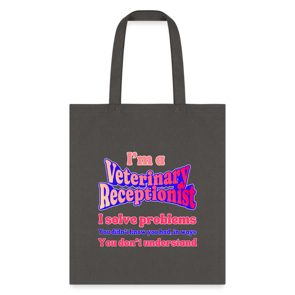 I'm a vet receptionist, I solve problems 2 Tote Bag-Tote Bag | Q-Tees Q800-I love Veterinary