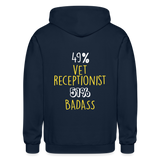 49% vet receptionist 51% Badass Unisex Zip Hoodie-Heavy Blend Adult Zip Hoodie | Gildan G18600-I love Veterinary