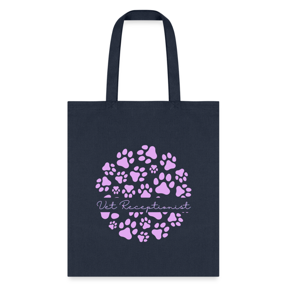 Vet Receptionist circle paws pattern Tote Bag