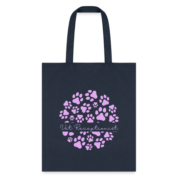Vet Receptionist circle paws pattern Tote Bag