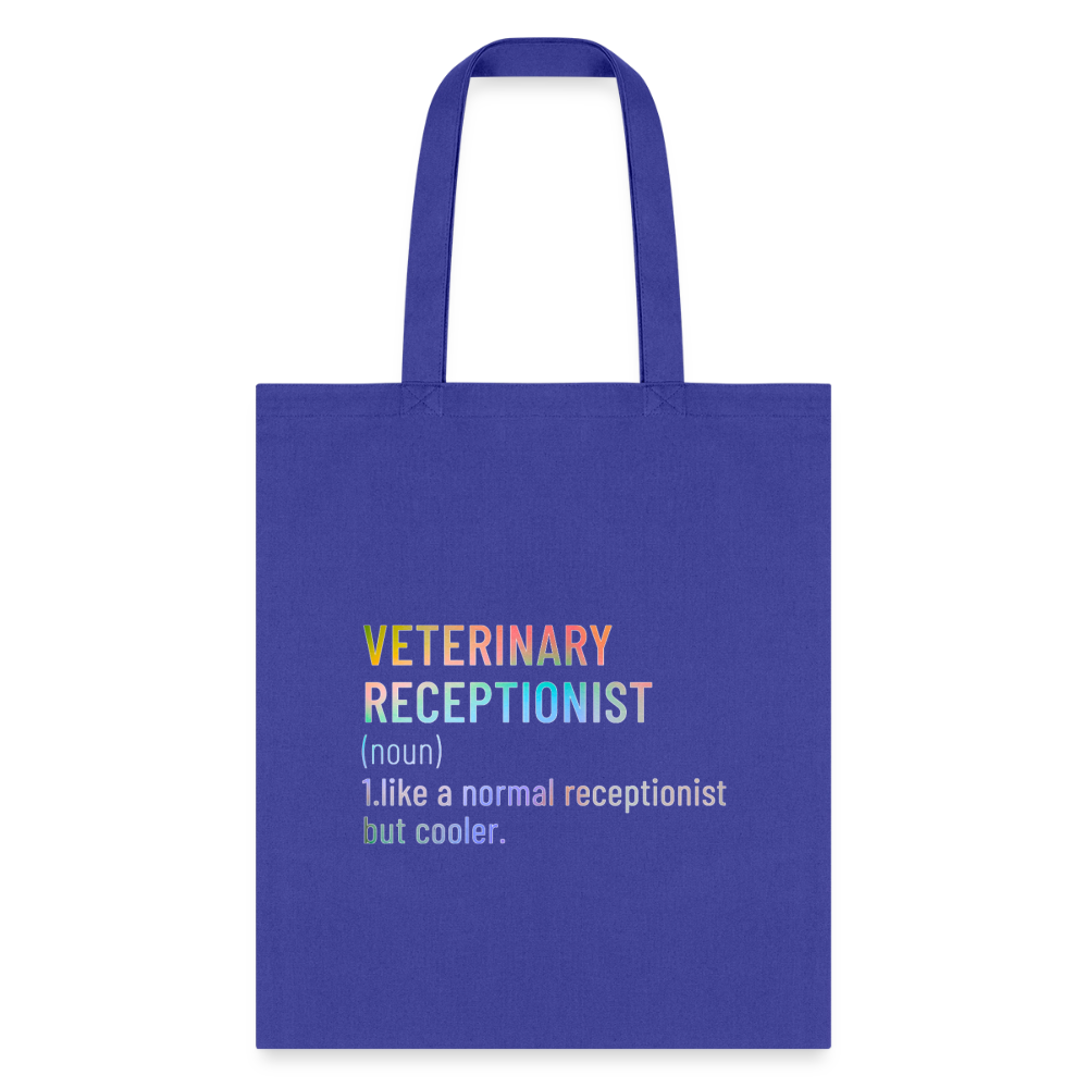 Veterinary receptionist defenition Cotton Tote Bag-Tote Bag | Q-Tees Q800-I love Veterinary