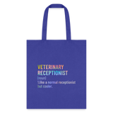 Veterinary receptionist defenition Cotton Tote Bag-Tote Bag | Q-Tees Q800-I love Veterinary