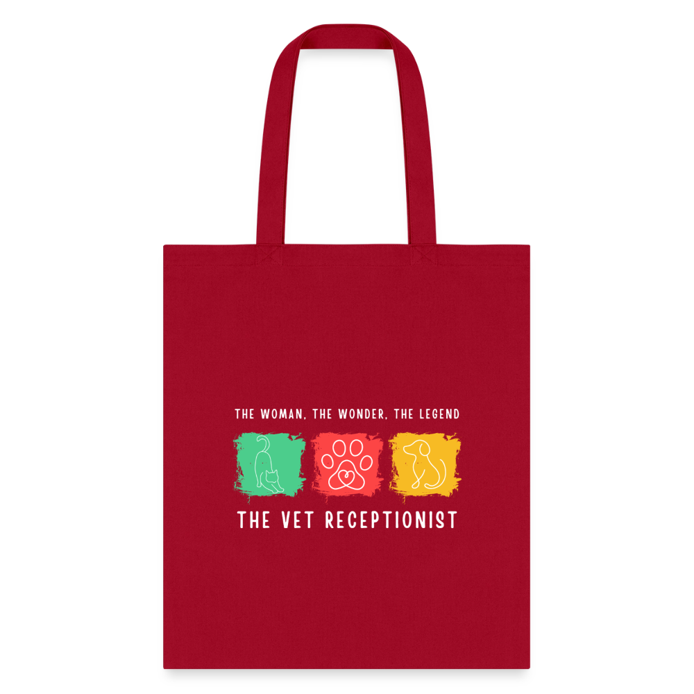 The woman, the wonder, the legend - the Vet Receptionist Tote Bag-Tote Bag | Q-Tees Q800-I love Veterinary