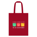 The woman, the wonder, the legend - the Vet Receptionist Tote Bag-Tote Bag | Q-Tees Q800-I love Veterinary