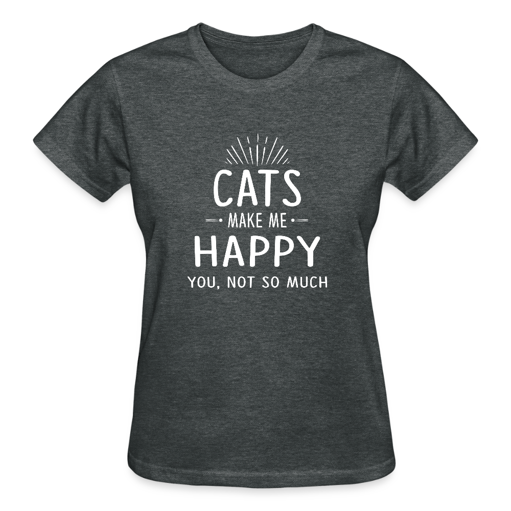 Cats make me happy Gildan Ultra Cotton Ladies T-Shirt-Ultra Cotton Ladies T-Shirt | Gildan G200L-I love Veterinary