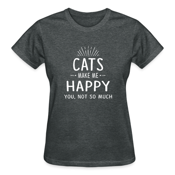 Cats make me happy Gildan Ultra Cotton Ladies T-Shirt-Ultra Cotton Ladies T-Shirt | Gildan G200L-I love Veterinary