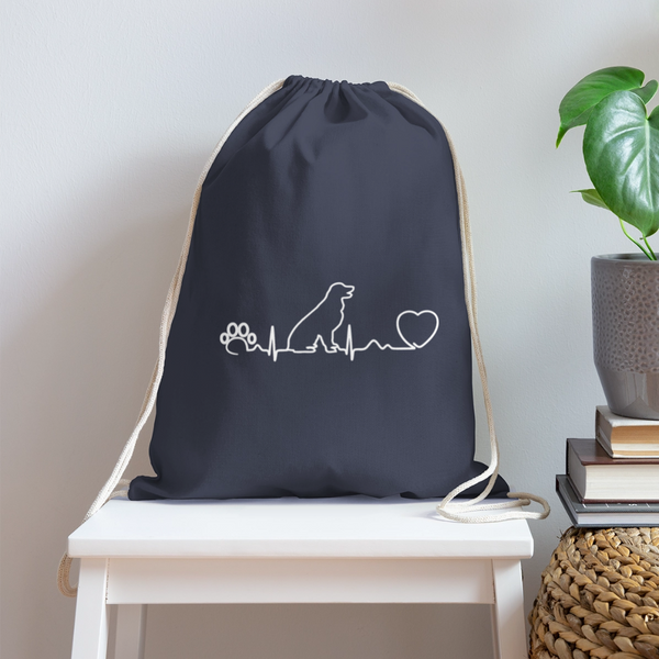 Dog heartbeat - Drawstring Bag-Cotton Drawstring Bag | Q-Tees Q4500-I love Veterinary