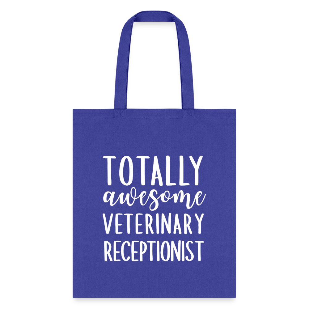 Totally awesome veterinary receptionist Cotton Tote Bag-Tote Bag | Q-Tees Q800-I love Veterinary