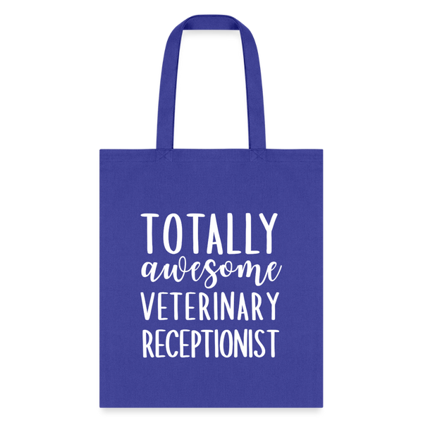 Totally awesome veterinary receptionist Cotton Tote Bag-Tote Bag | Q-Tees Q800-I love Veterinary