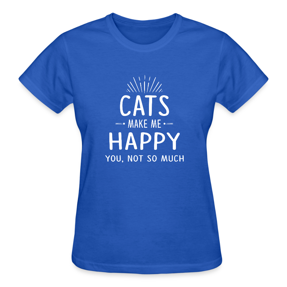 Cats make me happy Gildan Ultra Cotton Ladies T-Shirt-Ultra Cotton Ladies T-Shirt | Gildan G200L-I love Veterinary