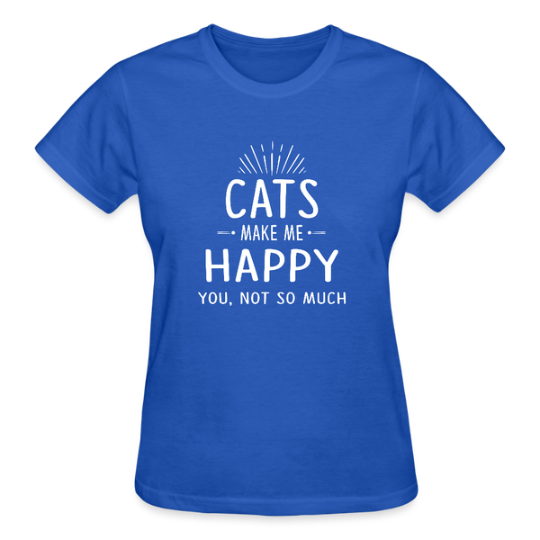 Cats make me happy Gildan Ultra Cotton Ladies T-Shirt-Ultra Cotton Ladies T-Shirt | Gildan G200L-I love Veterinary