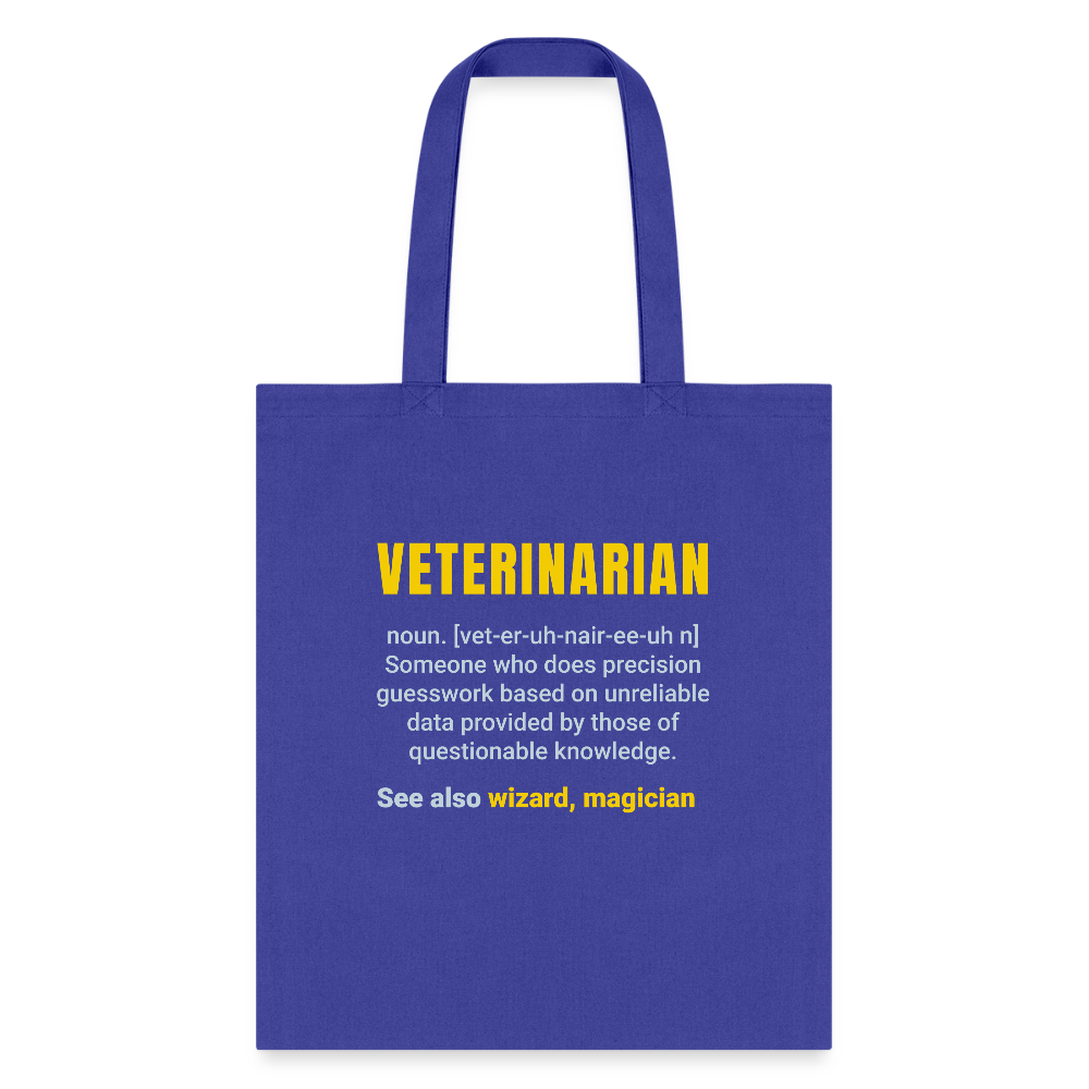 Veterinarian Definition Cotton Tote Bag-Tote Bag | Q-Tees Q800-I love Veterinary