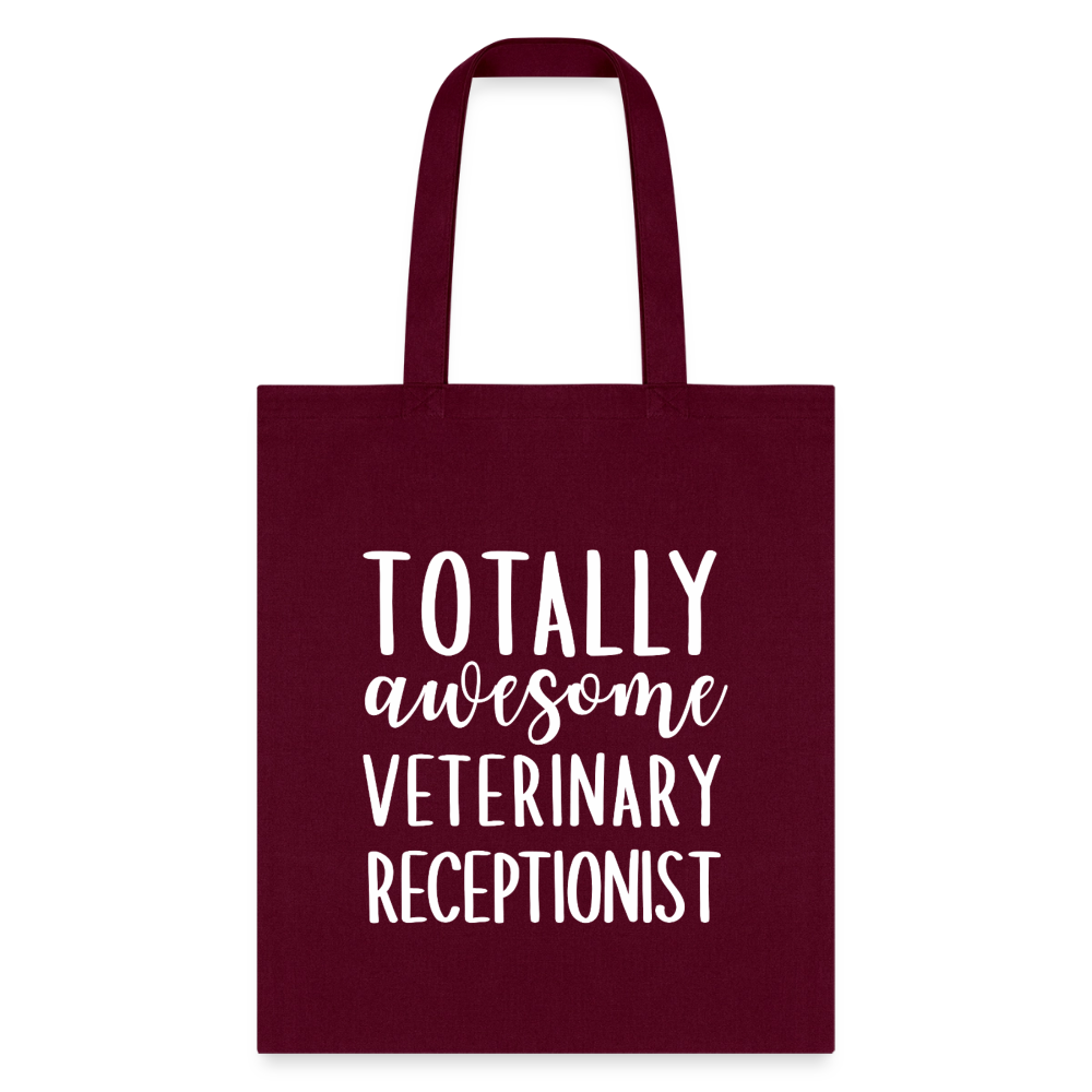 Totally awesome veterinary receptionist Cotton Tote Bag-Tote Bag | Q-Tees Q800-I love Veterinary