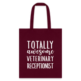 Totally awesome veterinary receptionist Cotton Tote Bag-Tote Bag | Q-Tees Q800-I love Veterinary